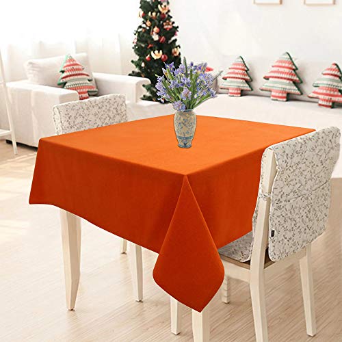 Image of AIRWILL 100% Cotton Solid Pattern 2 Seater Square Table Cover Sized, 36x36 inches (Orange, Pack of 1)