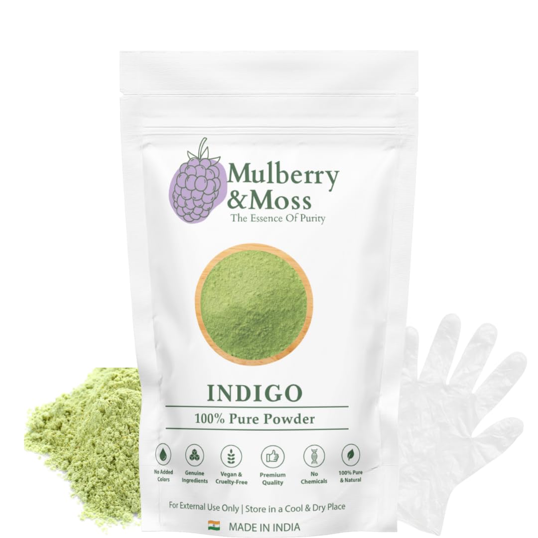 Mulberry & Moss Indigo Powder for Hair | Natural Hair Color Dye | Dark Brown and Black Tones | Hair Conditioning | 200g-picture-15