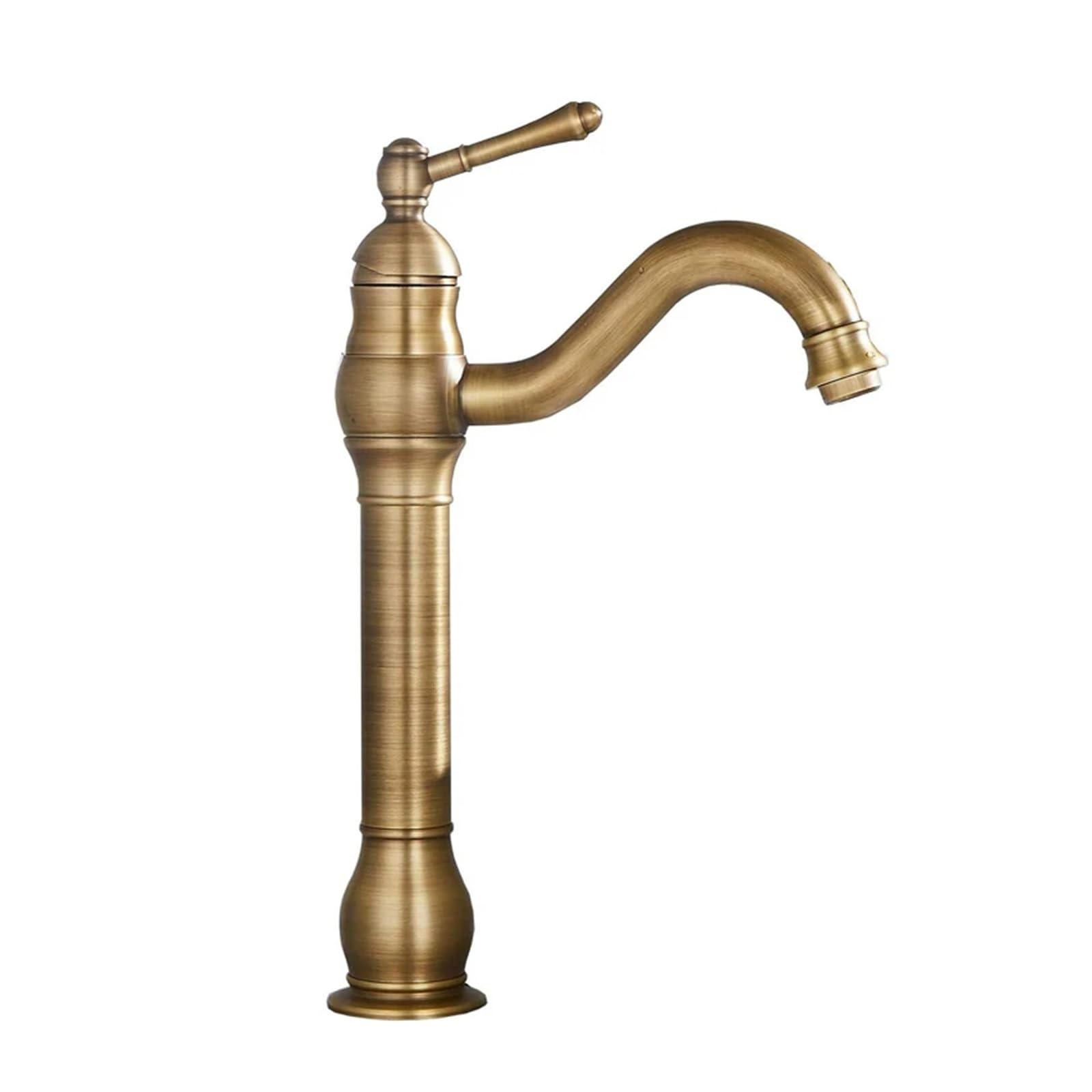 ZQFHSX Antique Bronze Tall Bathroom Sink Faucet Deck Mounted Mixer Tap with Hot & Cold Water for Kitchen Basins Elegant Crane Design