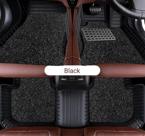 Image of CHIRON 10D Compatible with BMW 7-Series Custom Fitted Faux Leather 10D Antiskid Car Floor Mats - Black