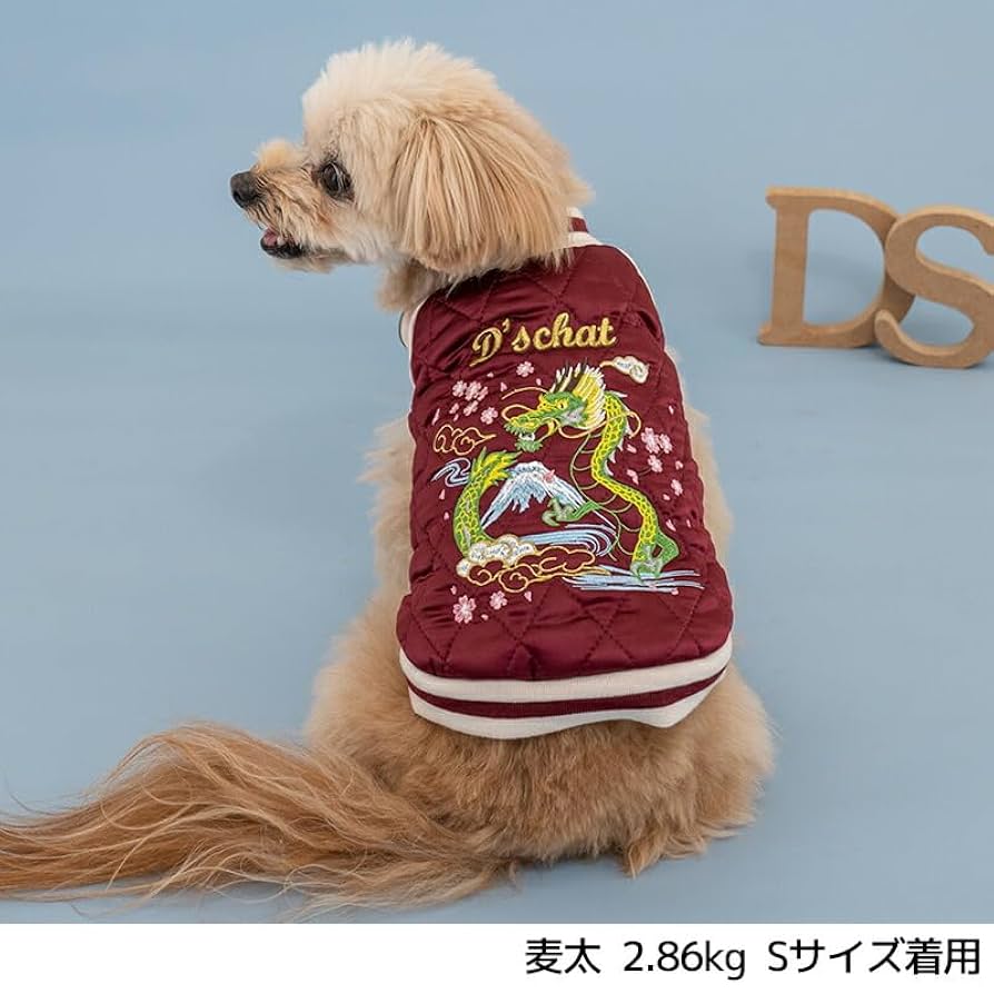 犬の服　オーダー Amazon | ドラゴン刺繍スカジャン XS/S D's Chat-ディーズ