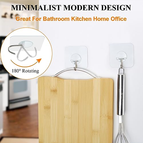 FOTYRIG-Adhesive-Hooks-Heavy-Duty-Wall-Hooks-Sticky-Hooks-for-Hanging-Wall-Hangers-Without-Nails-15lbMax-180-Degree-Rotating-Seamless-Stick-on-Bathroom-Kitchen-Office-Outdoors-10-Packs