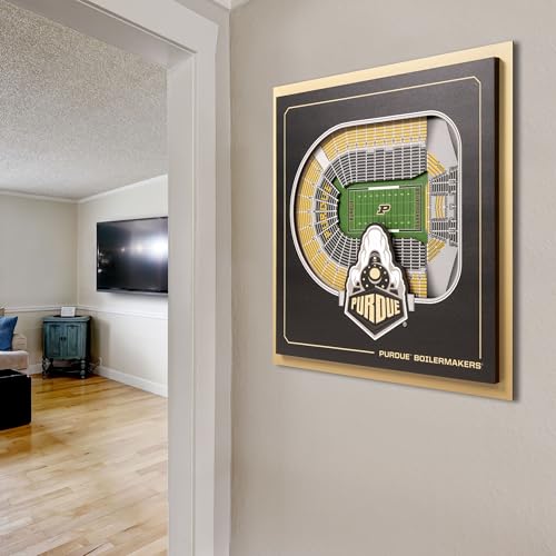 Image of YouTheFan Officially-licensed NCAA Stadium Series 3D Wall Art - multi-layer team stadium replica, detailed sports fan gift, indoor decor