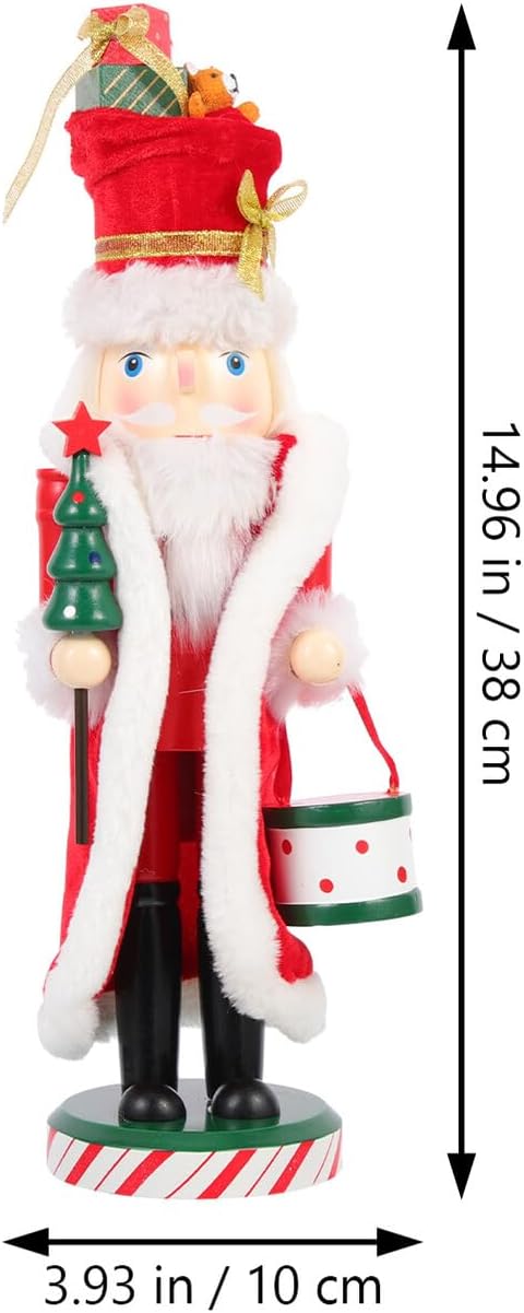 BESPORTBLE Christmas Nutcracker Figurine Wooden Nutcracker Decoration Festive Xmas Table Ornament for Holiday Desktop Display