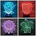 Produktbild North cool Nachtlicht Rose 3D-Lampe USB-Touch-Sensor RBG Blumen Neuheit-Beleuchtung Kind-Kind-Baby-Geschenk-Gadget Blumen Led-Nachtlicht-Raum