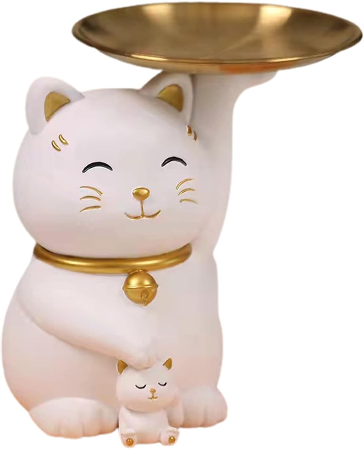Yaoyodd19 Statue Decor Clear Pattern Fine Texture Handicraft Tray Statue Portable Wide Application White