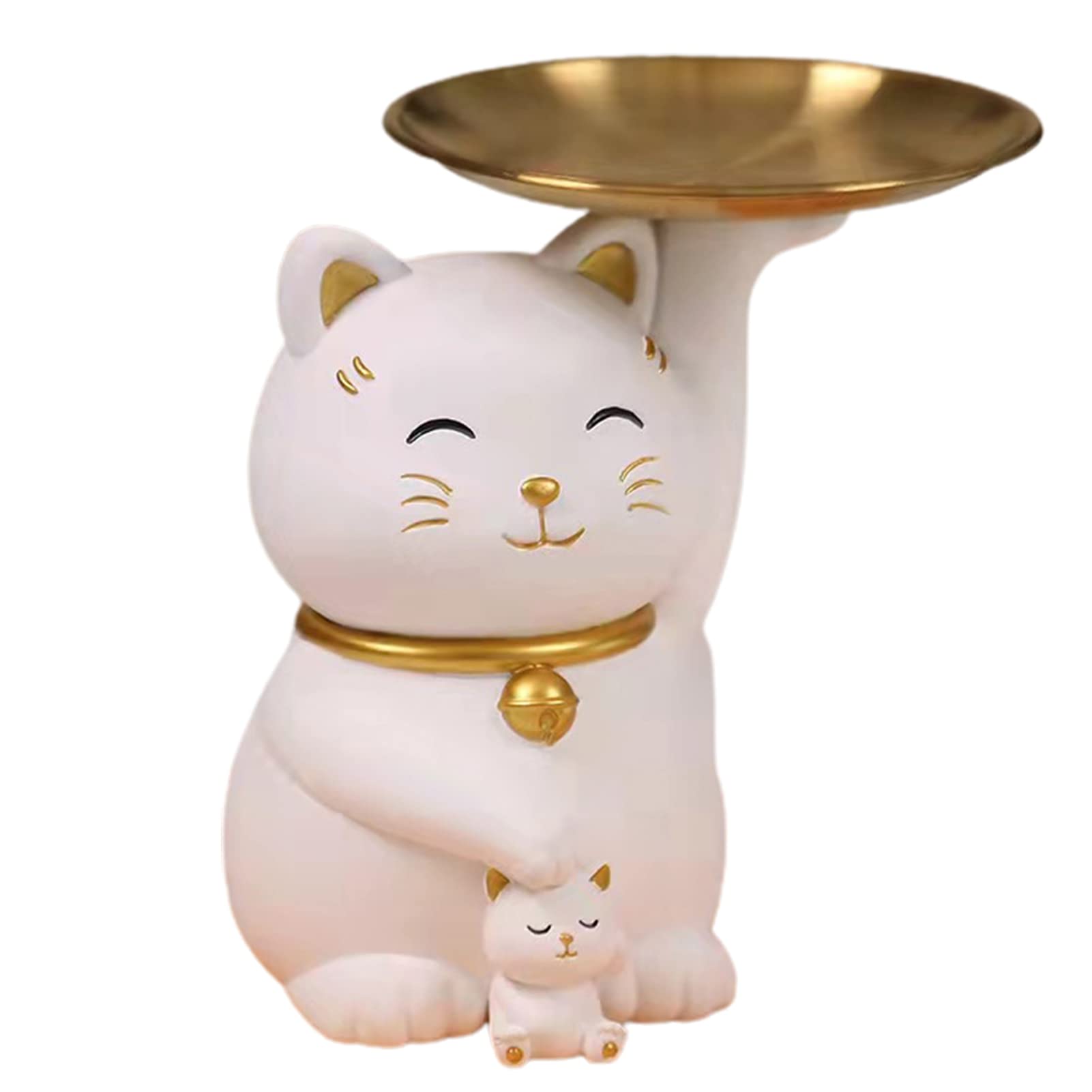 Yaoyodd19 Statue Decor Clear Pattern Fine Texture Handicraft Tray Statue Portable Wide Application White