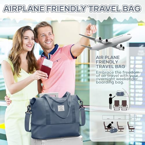 Reisetasche Damen Sporttasche 40x30x20 Ryanair Handgepäck Tasche Weekender Bag Schwimmtasche Wasserdicht Travel Duffle Bag Wickeltasche Trainingstasche Frauen für Reise Gym,A15-Royal Blue