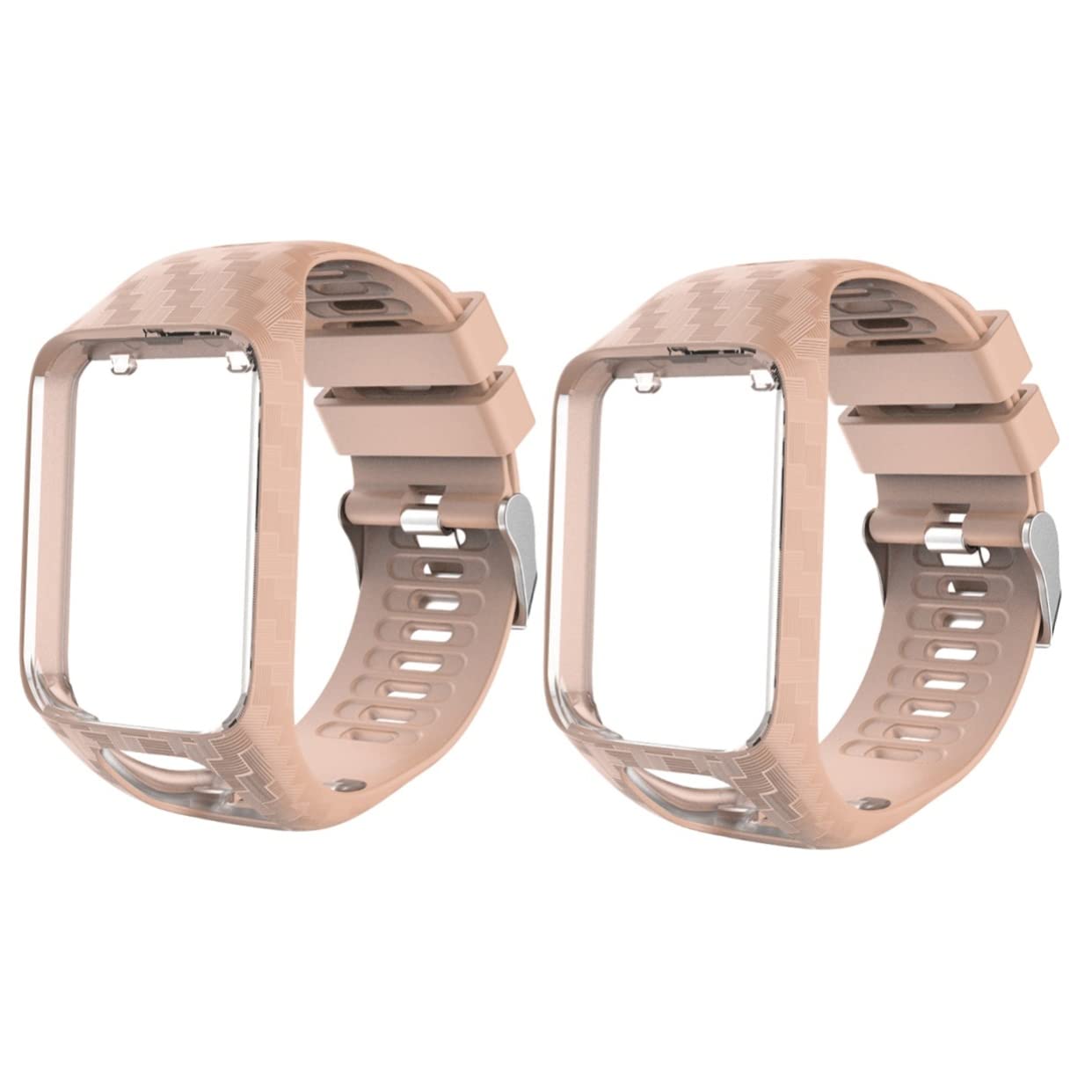 Artibetter 2piezas Correa De Silicona Para Reloj Banda De Repuesto Deportiva Color Khaki Material Premium Compatible Estilos