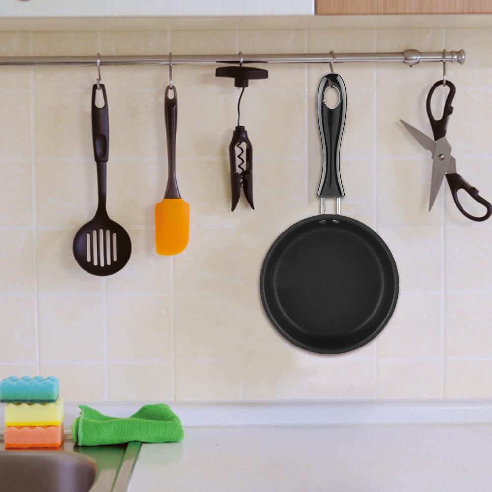Mini sartén, sartén antiadherente para servir huevos, tortilla redonda, sartén individual, anti calor, goma larga, pequeñas sartenes pequeñas, utensilios de cocina para el hogar, utensilios de 8