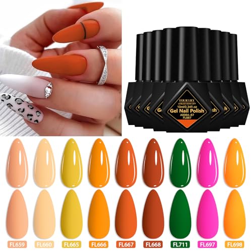 Set 12 esmaltes gel tonos marrón, naranja y neutros miniatura 4