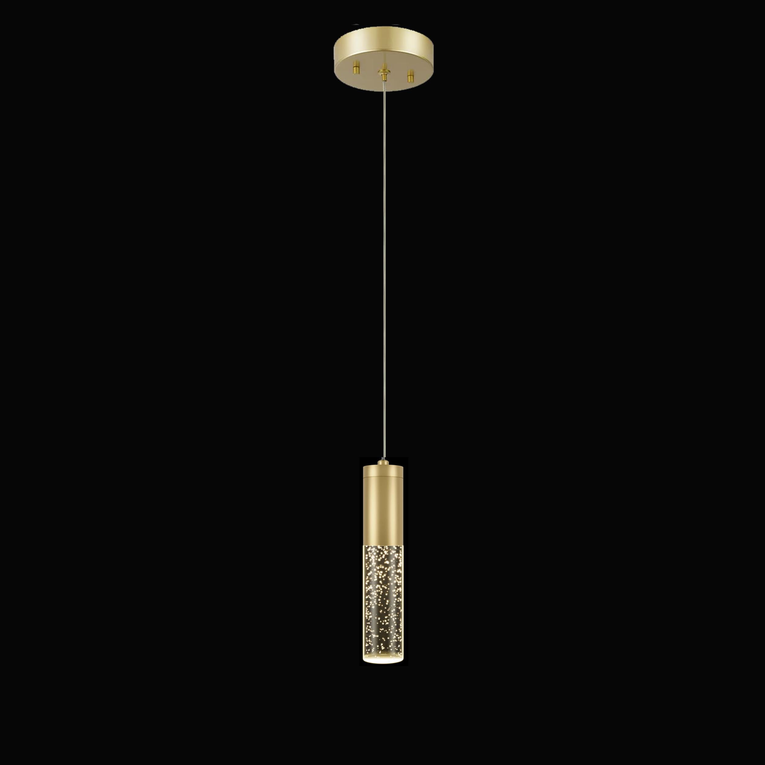 MAXAM 1 Pack Pendant Lights Kitchen Island, Gold Pendant Light Crystal Light fixtures Adjustable Hanging Bubble Mini Crystal Ceiling Light for Dining Room Bathroom Bar (Gold 1 Pack)