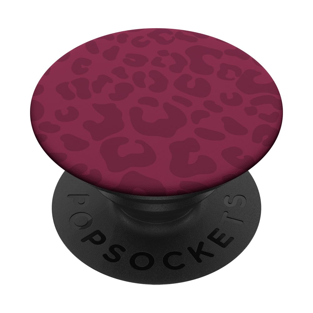 Red Plum Leopard Print Cheetah Animal Skin Trendy PopSockets Adhesive PopGrip