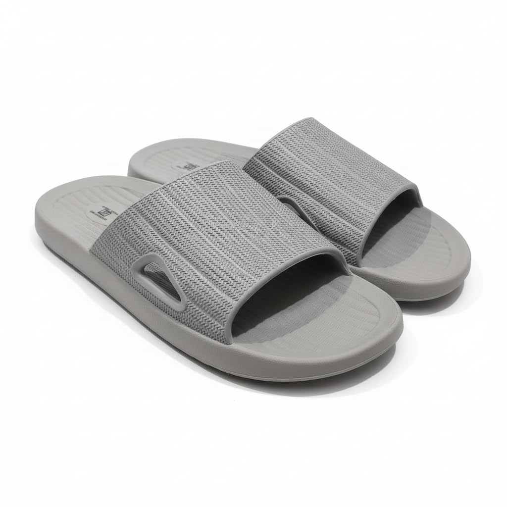 Classic Striped Men's Bathroom Slippers(Grey, 43-44)-image-41