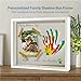 Family Handprint Keepsake Frame Kit with Photo Display – DIY 3D Floating Layered Design for Mom, Dad and Baby – Safe Non-Toxic Paint Set for Footprints – Perfect Baby Shower Gifts, New Parents Couples Keepsake, Home Decor 13.1x9.6 Inch (White)