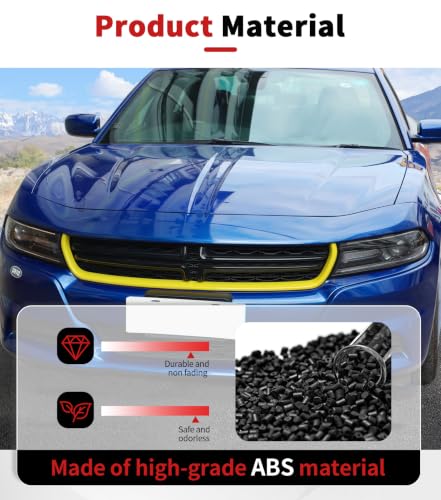 Image of Voodonala for Charger Front Grille Inserts Trim for 2015-2023 Dodge Charger, Radiator Grill Cover Protector, ABS Red Exterior Accessories, 2PCS