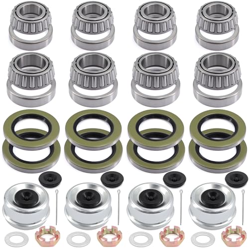 Tuijodaix 25580 14125A Boat Trailer Axles Bearing Kits for 5200-7000 lb.Tandem Axles #D42 Spindle (4 Sets)