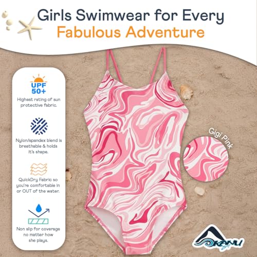 Image of Kanu Surf Girls' Hurricane Beach Sport UPF 50 One Piece Swimsuit