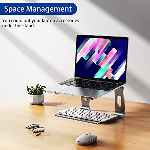 Image of BESIGN LS03 Aluminum Laptop Stand, Ergonomic Detachable Computer Stand, Riser Holder Notebook Stand Compatible with Air, Pro, Dell, HP, Lenovo More 10-15.6 inch Laptops, Gray by Blackwik