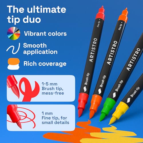 Image of ARTISTRO 5 Acrylic Paint Markers - Paint Pens for Drawing - For Fabric, Rock, Glass, Wood, Molds - Arts & Crafts Gift for Adults, Teens, Kids, Classroom Must Haves & School Supplies