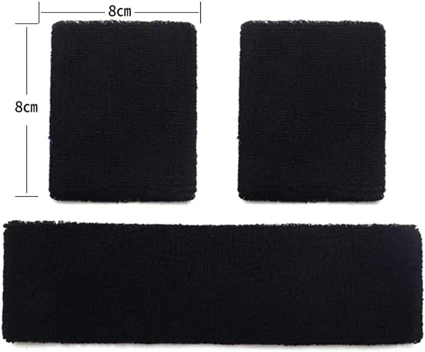 2 Sets Sweatbands Set Sports Headband Wristbands Head Wrist Sweat Bands Terry Cloth Sweatbands Exercise Headband Wristbands for Working Out - Image 4