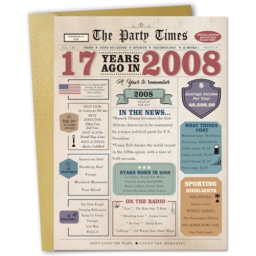 Zyulin 17th Birthday Card, Gifts for 17 Year Old Boy Girl, 17th Birthday Decorations for Son Daughter from Dad Mom