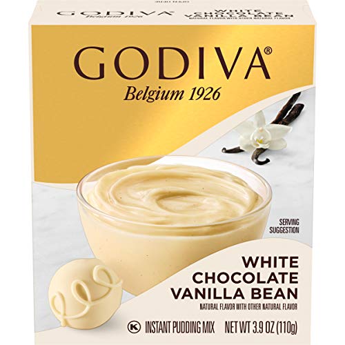 Godiva White Chocolate Vanilla Bean Instant Pudding Mix (3.9 oz Boxes, Pack of 14)