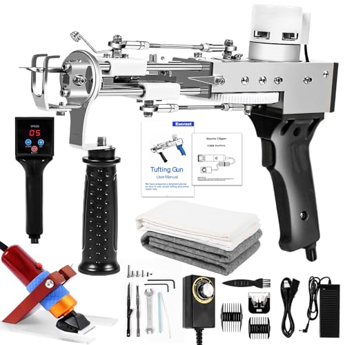Image of Rug Tufting Gun with Carpet Trimmer Kit,Tufting Gun Starter Kit Professional Tufting Rug Making Machine ,2 in 1 Cut Pile Loop Pile Tufting Gun Kits for Beginners and Amateur