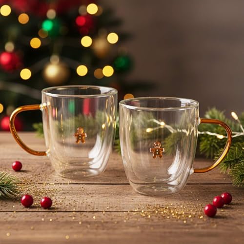Set 2 Mugs de Vidrio SiliFine 14 oz Diseño Navidad miniatura 4