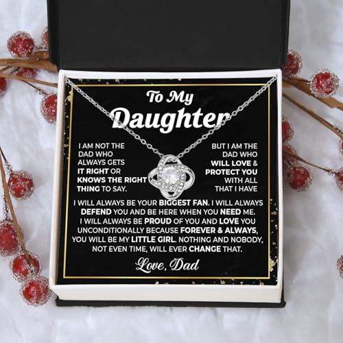 To My Daughter Necklace From Dad, Daughters Gift From Dad, Father Daughter Necklace, Daughters Birthday Gift, Christmas Graduation Gifts For Her From Father With Message Card And Box3