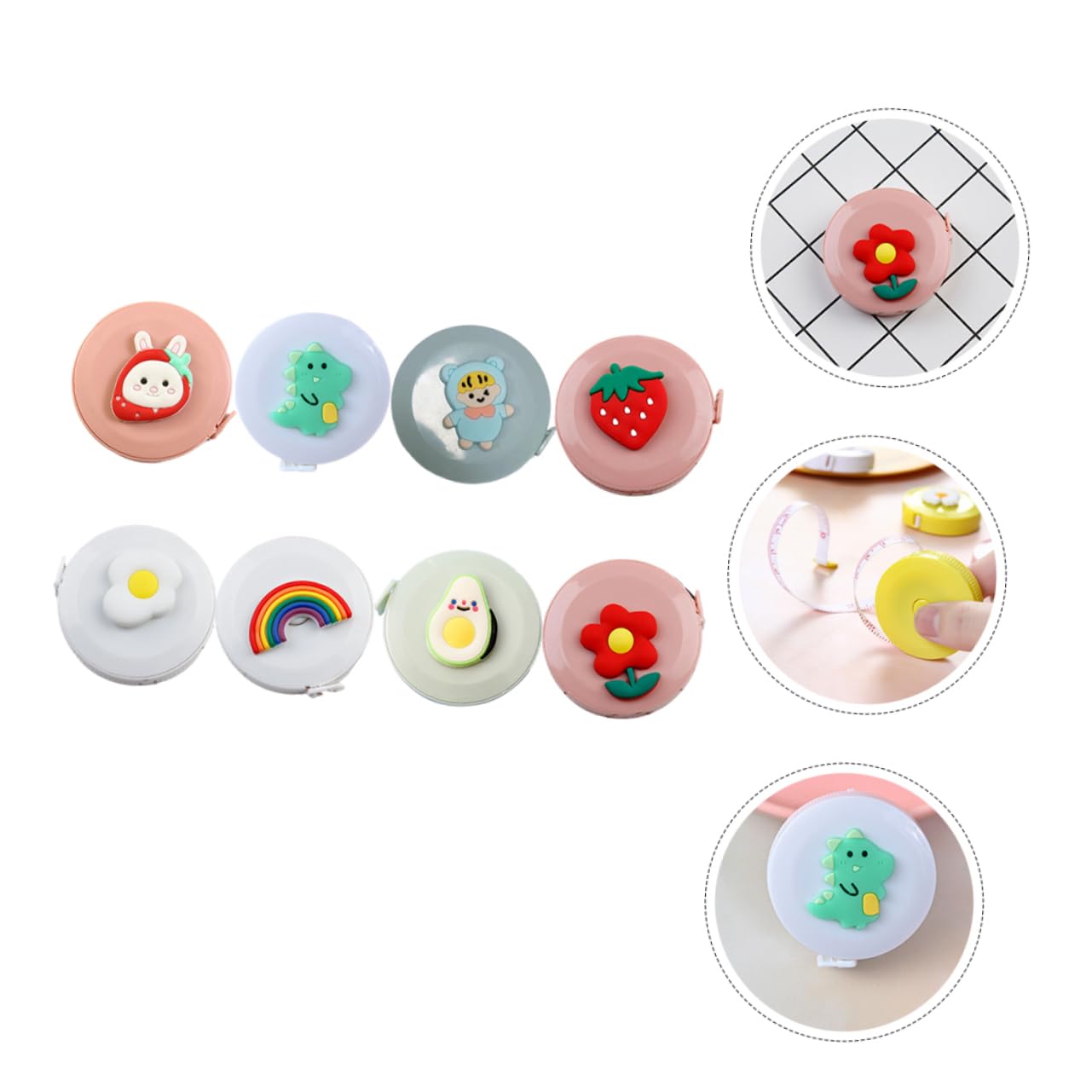 Operitacx 40piezas Mini Cinta Métrica Retráctil De Cartoon Para Manualidades Cinta Medidora De Diseño Adorable y Herramienta Práctica Para Estudiantes y Proyectos De Costura