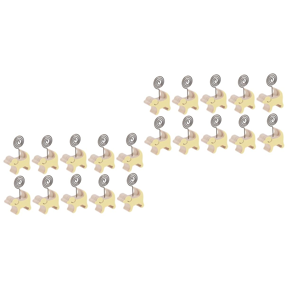 SEWACC 20 Stück Holzhalter Für Hochzeiten Platzhalter Für Büronummern Halter Für Namensanzeige Büro Memo Clip Foto Büroklammer Niedliche Platzhalter Für Hochzeitsschilder Bambus