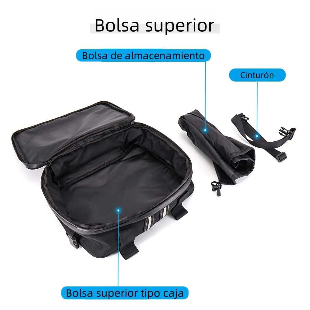 Bolsas De Equipaje para Moto Top Pack, Adicionales para R1200GS, F650GS, F700GS, F750GS, F800GS, Accesorios para Moto, Superiores Multifuncionales (Dos Bolsillos Laterales)
