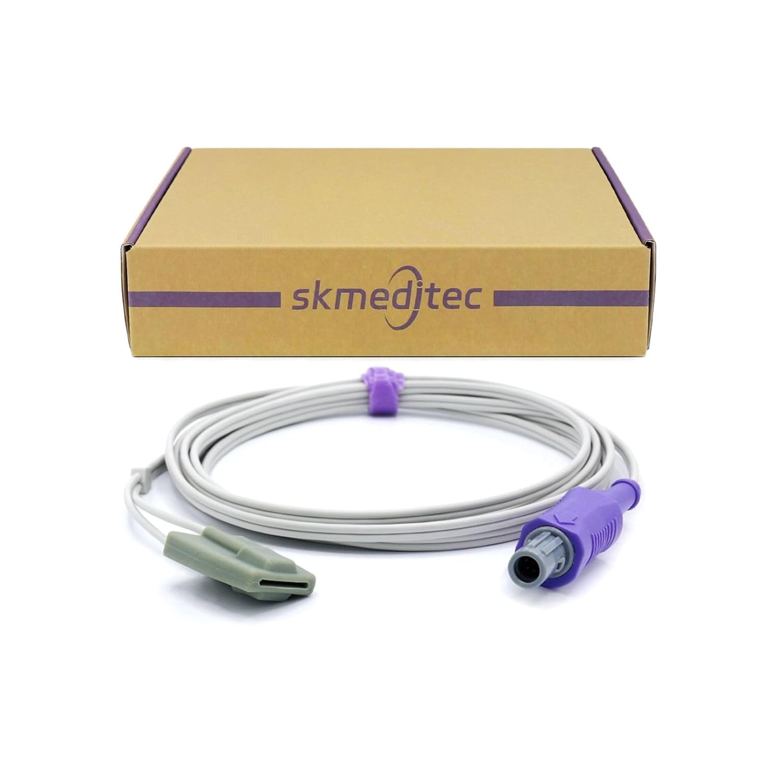 skmeditecCompatible with Mindray/Kontron/Edan SpO2 Sensor with Nellcor OxiSmart/BCI SpO2 technology, 9.8FT Child Sleeve Probe Cable with 6 Pins Connector, Replacement Cord