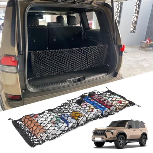 Rear Trunk Envelope Mesh Cargo Net Suitable for 2024 2025 2026 Lexus GX550 GX 550h J250 Baby Land Cruiser Overtrail Rear Trunk Mesh Cargo Storage Net Bag Modification The GX Accessories