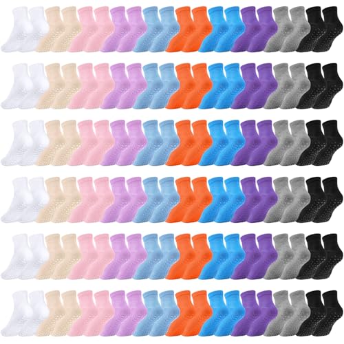 Image of Liitrsh 60 or 150 Pairs Pilates Grip Socks Bulk Unisex Non Slip Yoga Grippy Socks Woman for Adults Yoga Pilates Hospital