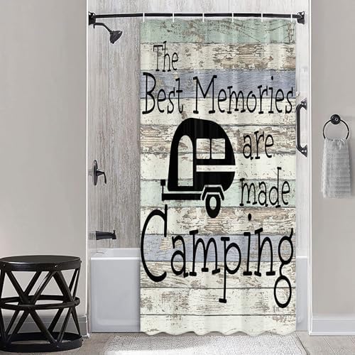 Camping Shower Curtains for Bathroom, Farmhouse Camper RV