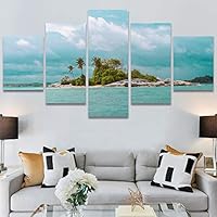SIGNWIN 5 Panel Canvas Wall Art Palm Tree for Home Decorations Ready to Hang - 60
