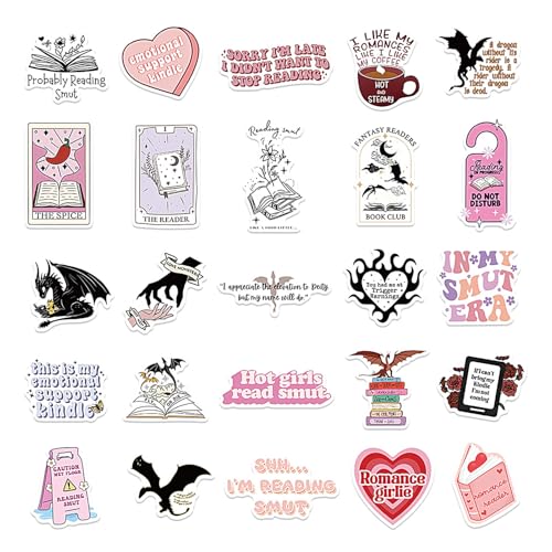 Funny Sticker, Reading Water Bottles Sticker, Decorative Stickers Decal Waterproof, Boost Your Creative Design Skills, 52 Decals For Laptop, Water Bottle,...