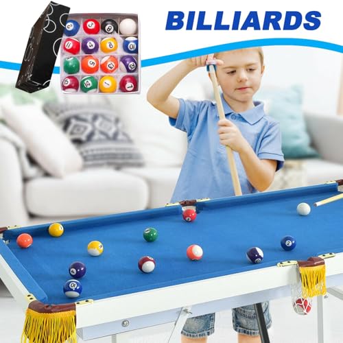 Juego de bolas de billar miniatura de mesa con 16 piezas portátil para niños 2