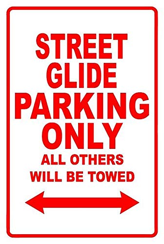 YUZHI Harley Davidson Street Glide Parking Only All Others Towed Motorcycle Bike Metal Plaque Tin Sign Poster Wall Art Cafe Club Pub Home Decoration