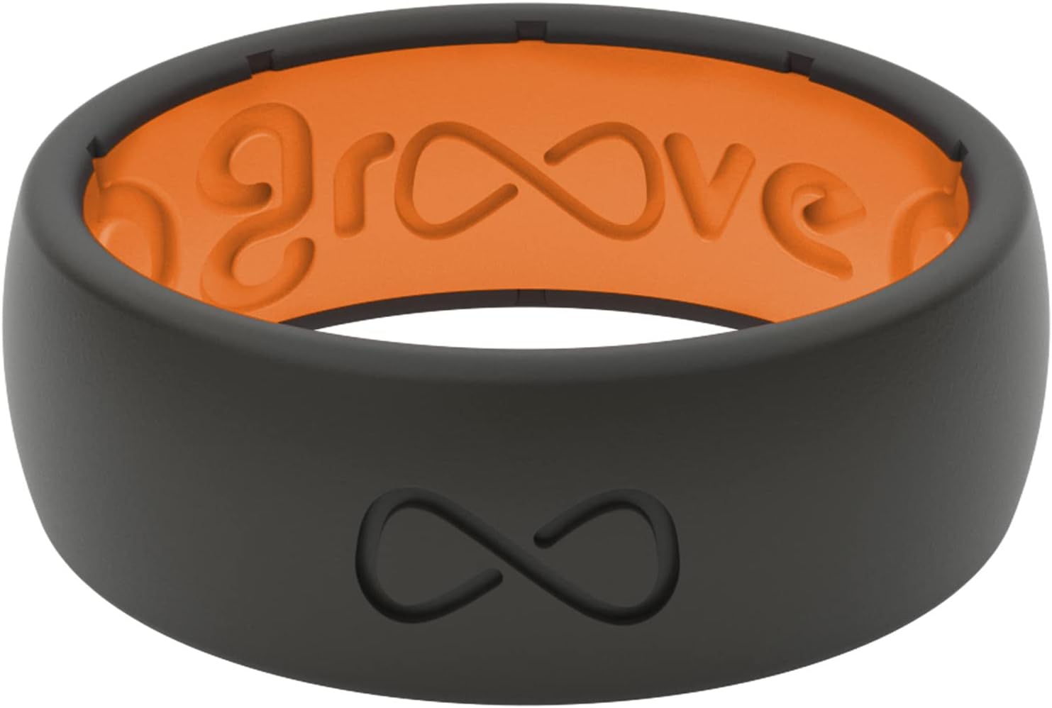 Groove Life Solid Silicone Ring - Breathable Rubber Wedding Rings for Men, Lifetime Coverage, Unique Design, Comfort Fit Ring