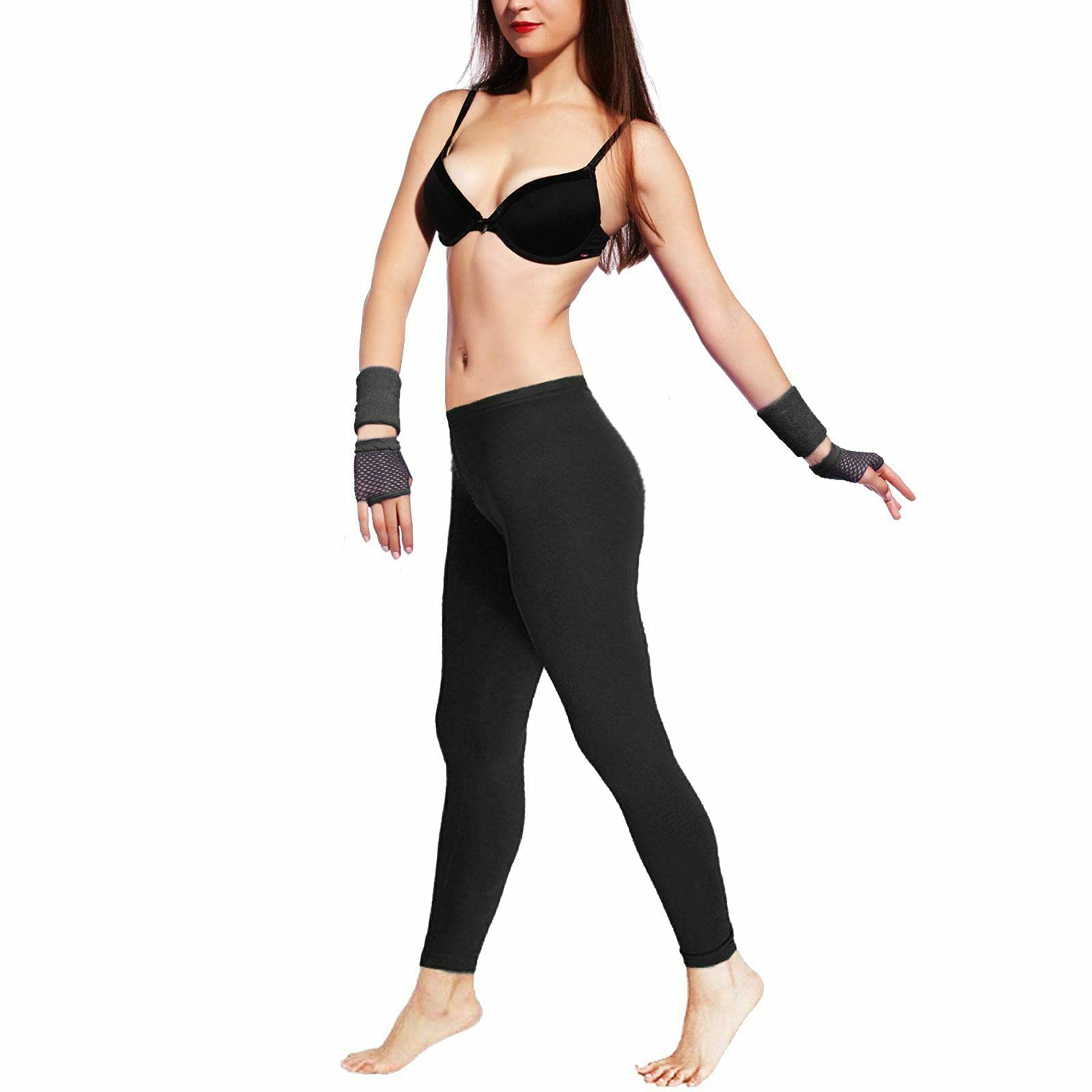 Girls Gymnastic Dance Leggings Neon Footless Ballet Stretch Elasticated Children Tights Age 5-12 Years