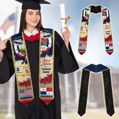 Mostefy Personalized Panama Graduation stole 2025, Custom Panamanian Sash, Graduation Sash Gift, Panamanians Gifts3