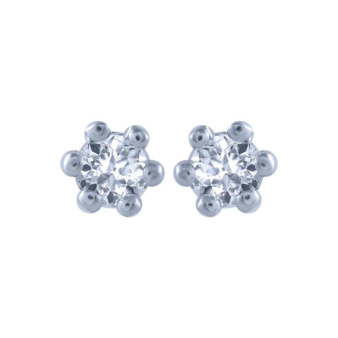 18k (750) Yellow Gold and Diamond Stud Earrings for Women-image-30