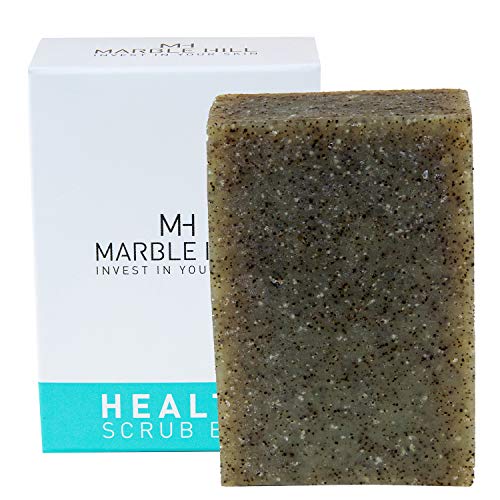 Tea Tree Oil Soap Anti-Fungal Antibacterial for Sweat Rash Ring worm Body Odour Yeast Exfoliating Natural Cleanser Acne Athletes Foot Healthy Feet Skin Nails Marble Hill Health Scrub Bar 100g