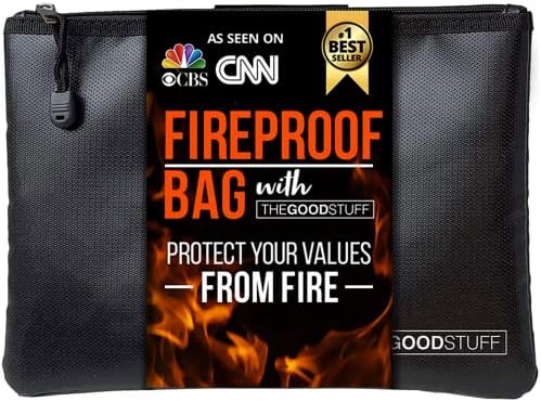Water and Fireproof Pouch (10" x 13" / 2000℉), Protect Important Documents, Fireproof Bags (Extra Strength), Waterproof and Fireproof Document Bag, Fire Safe Bags, Keep Your Documents Safe (Legal)