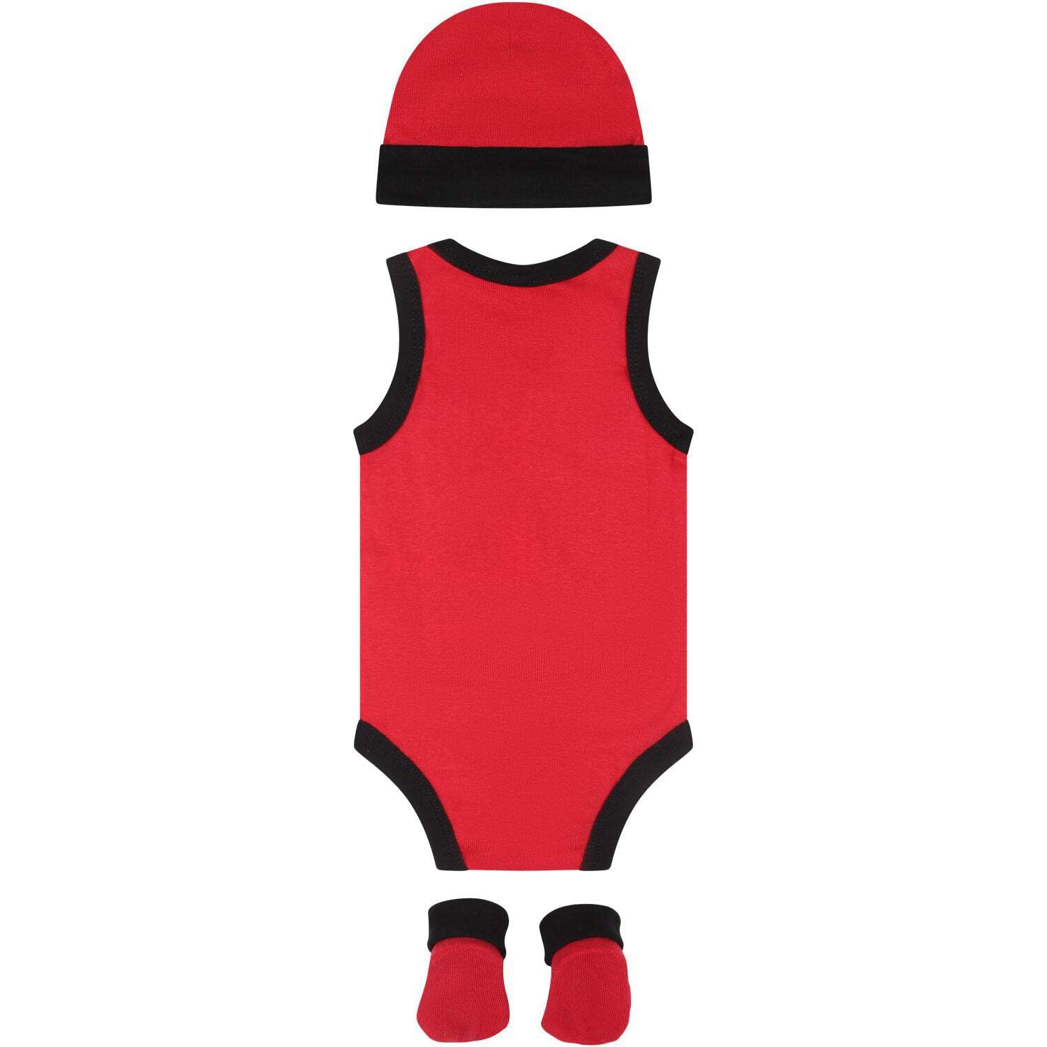 Nike Completo set body cappello calzini bambino Jordan rosso scarlatto