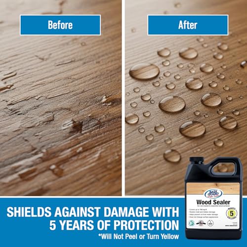 Image of Rain Guard Wood Sealer Concentrate | Makes 5 Gallon | Protects Wood from Water Damage, Rotting, and Stains | Water Based Silane /Siloxane | Eco-Friendly | VOC-Free | Natural Finish