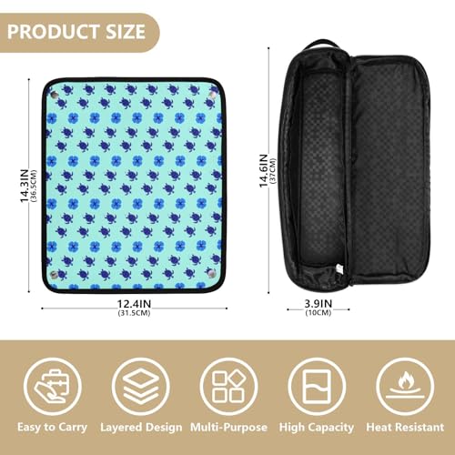 Bolsa de viaje para herramientas de cabello y tapete resistente al calor con cierre impermeable para planchas, rizadores y secadores miniatura 4